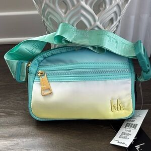 Nicole Miller Crossbody/waist bag Aqua,2 zip,inner zip,adjustable strap,summer
